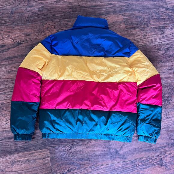 RARE Deadbeats Tour Unbranded Colorblock Puffer Jacket Zip Festival EDM Jacket - Picture 2 of 12